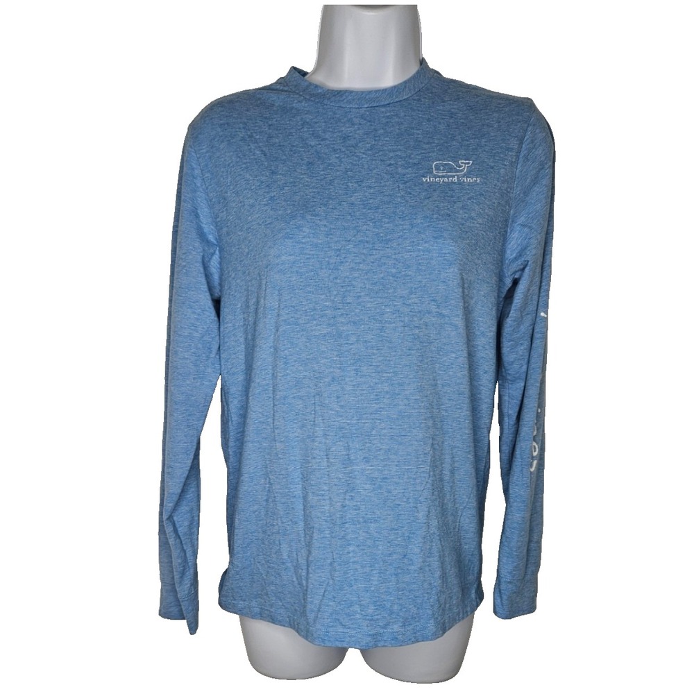 Vineyard Vines Blue‎ Logo Whale Long Sleeve Tee L Casual Preppy Coastal